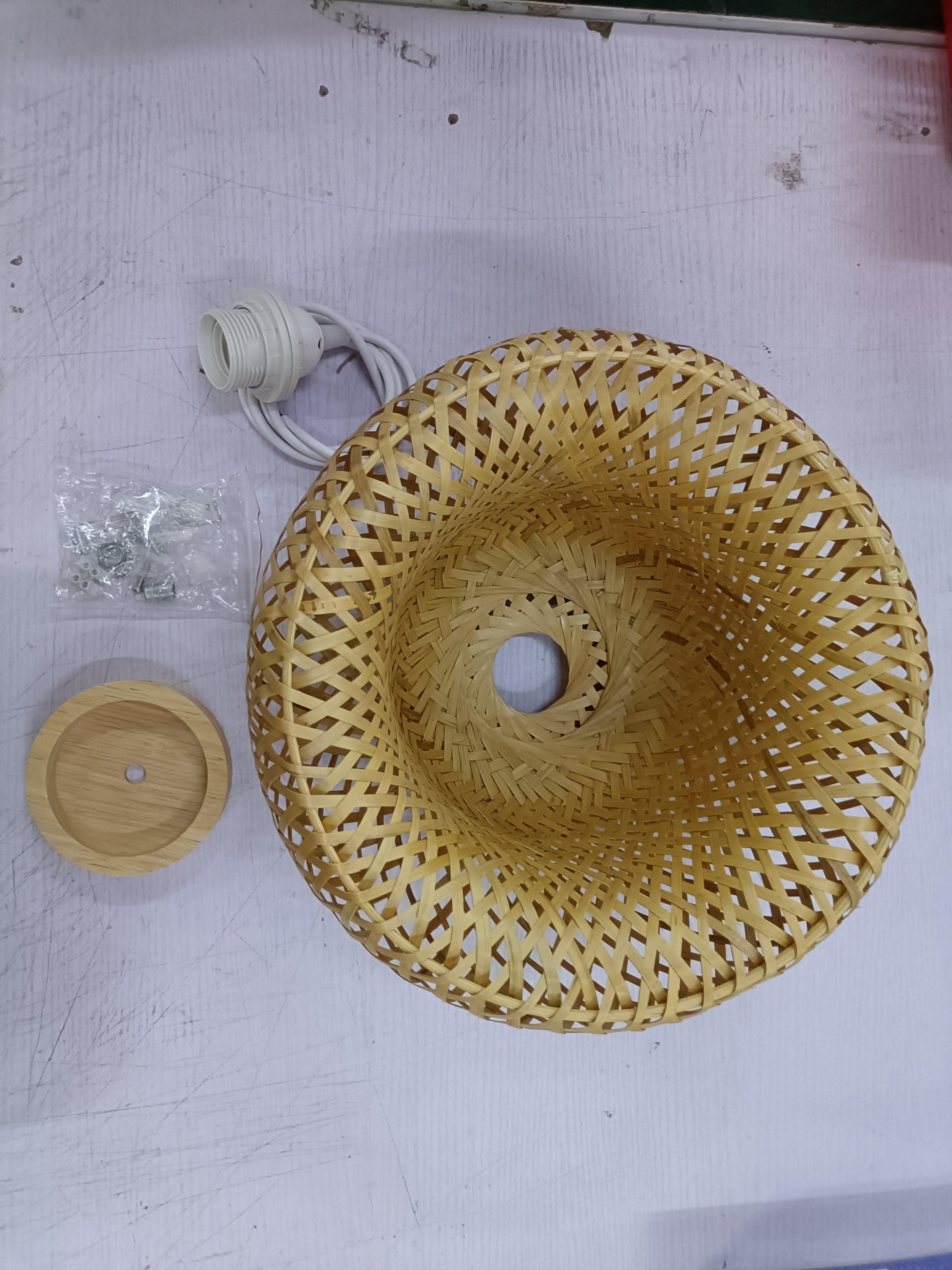 Japanese-Style Handwoven Bamboo Pendant Light | Natural Woven Ceiling Chandelier